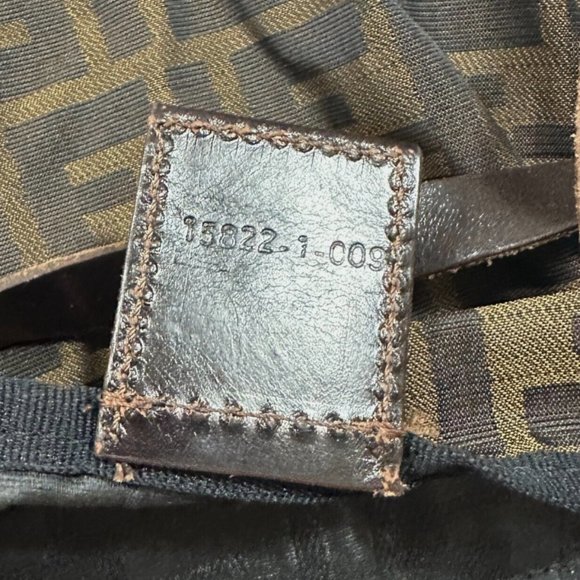 Fendi Foldable Mini Tote Bag Brown Zucca FF Nylon Leather Trimmed - Picture 8 of 8